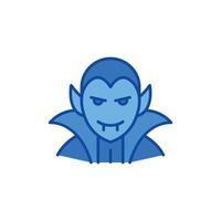 vampire icon. blue icon. vector