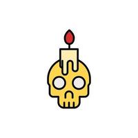 skull icon. filled outline icon. vector