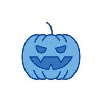 pumpkin icon. blue icon. vector