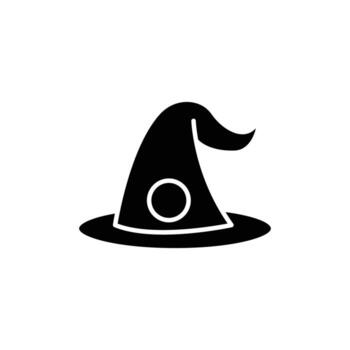 witch hat icon. solid icon. vector