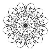 diseño de arte mandala en círculo. diseño de mandala simple arte de mandala floral hermosa obra de arte de mandala vector