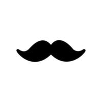 Vector illustration of black mustache icon isolated on white background.