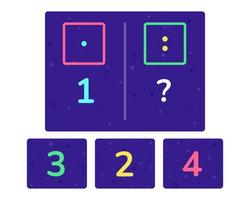 Educational logic game for kids. Development of logic iq. Visual intelligence, mind games. Numbers and counting. Vector illustration.