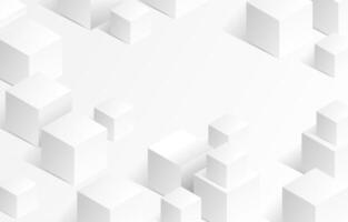 3D White Cubes Background vector