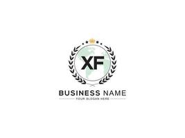 Initial Luxury Xf Royal Logo, Minimal XF Letter Unique Crown Logo Icon vector