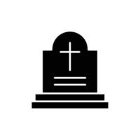 lápida sepulcral icono. sólido icono. vector