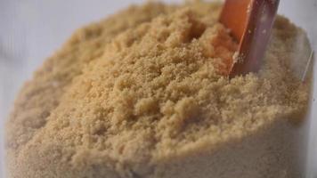 Close up of brown sugar texture video