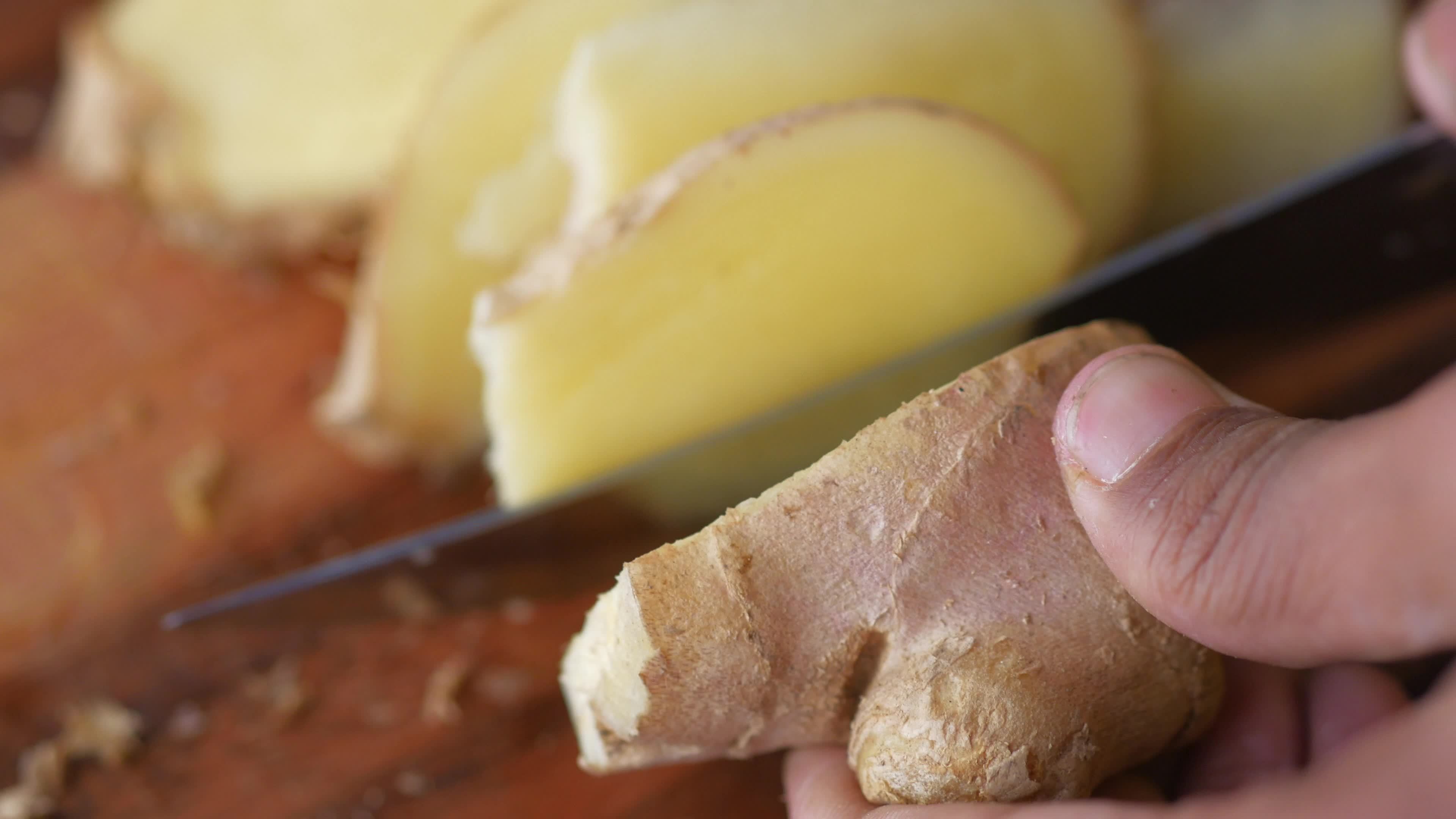 Close up of Gingers on chopping board 23150692 Stock Video at Vecteezy