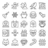 Outline icons for Halloween festival. vector