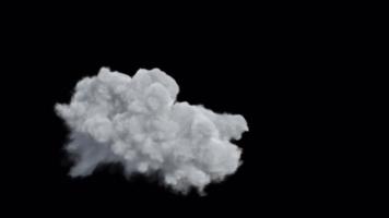 white cloud isolated in time lapse on black background with alpha channel video