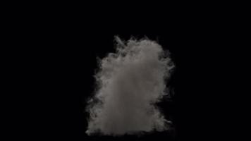 isolé sol Feu fumée explosion en hausse à air avec alpha canaliser. video