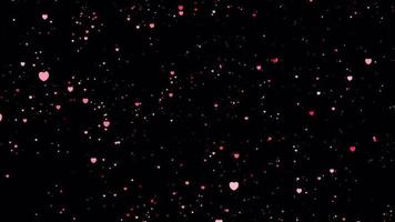 romantisk rosa hjärta partiklar övergång på alfa bakgrund video