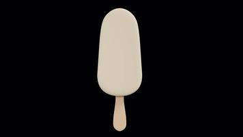 Vanilla Ice Cream Stick Bar Rotating Transition on Alpha Background video