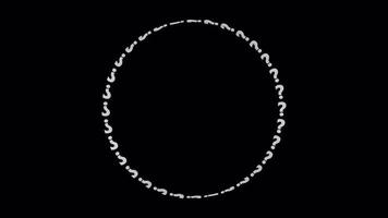 blanc question marque cercle Cadre isolé boucle sur alpha Contexte video