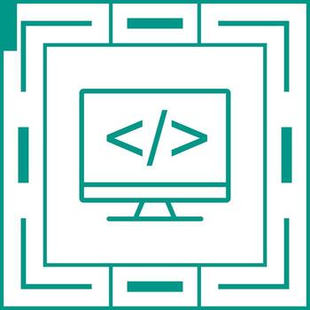 codificación en el icono de vector de pantalla