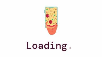 Order pizza app loader animation. Pizzeria menu. Flash message 4K video footage. Fast food restaurant. Isolated color loading progress indicator with alpha channel transparency for UI, UX web design