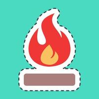 Sticker line cut flamable. Packaging symbol elements. Good for prints, posters, logo, product packaging, sign, expedition, etc. vector