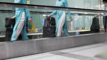 Automatic walkway at airport . video