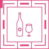 copa y vino vector icono