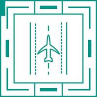 Plane on Runway Vector Icon