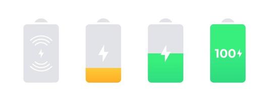 Gadget charging icons. Wireless charger. Phone charge simple illustration. Vector scalable graphics