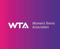 Womens Tennis Association Symbol Logo White Tournament Open The championships Design Vector Abstract Illustration With Purple Background