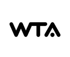 Wta Logo Symbol Name Black Womens Tennis Association Tournament Open The championships Design Vector Abstract Illustration