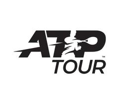 Atp Tour Logo Symbol Black Tournament Open Men Tennis Association Design Vector Abstract Illustration