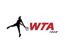 wta excursión logo símbolo mujer tenis asociación diseño vector resumen ilustración