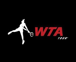 WTA Tour Logo Symbol Women Tennis Association Design Vector Abstract Illustration With Black Background