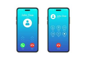 Smartphone Call Screen User Interface Display Vector Illustration