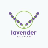 lavanda logo, sencillo elegante púrpura flor planta vector, saludo tarjeta diseño, bandera, flor ornamento, lavanda mano dibujado boda, icono símbolo ilustración vector