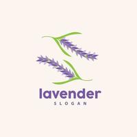 lavanda logo, sencillo elegante púrpura flor planta vector, saludo tarjeta diseño, bandera, flor ornamento, lavanda mano dibujado boda, icono símbolo ilustración vector