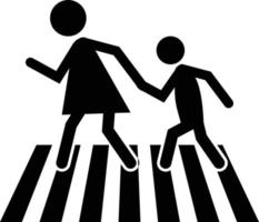 School Children, Pedestrian Zebra Crossing Road Sign vector