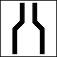 Caution. Narrow Road Ahead Sign vector