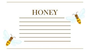 Ready-made label for a jar of honey, a sticker for honey, a template for printing, packaging vector