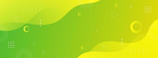 Modern banner background. colorful, green and yellow gradation, memphis , wave effect eps 10 vector