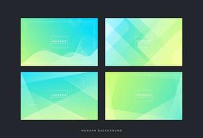 Modern background, abstract geometric style, blue and yellow gradations, memphis, 3 sets collection vector