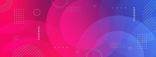 Modern banner background. colorful, red blue gradation, circle, geometric style vector