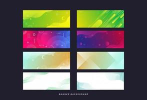 Colorful and soft banner set, gradation, many types, memphis style, abstract, eps 10 vector