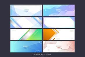 Colorful and soft banner set, gradation, many types, memphis style, abstract, eps 10 vector