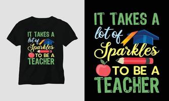 teacher's day t-shirt design concept created using Typography quotes, education, apple vector