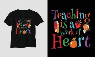 teacher's day t-shirt design concept created using Typography quotes, education, apple vector