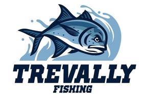 giant trevally fishing vector