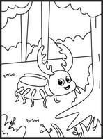 Cute Bugs and Insects Coloring pages vector