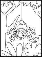 Cute Bugs and Insects Coloring pages vector