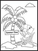 Summer Coloring Pages for Kids vector