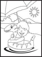 Summer Coloring Pages for Kids vector