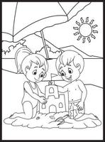 Summer Coloring Pages for Kids vector