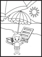 Summer Coloring Pages for Kids vector